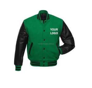 Veste de baseball en laine mélangée pour homme, style universitaire, streetwear, personnalisable - Product Image 5