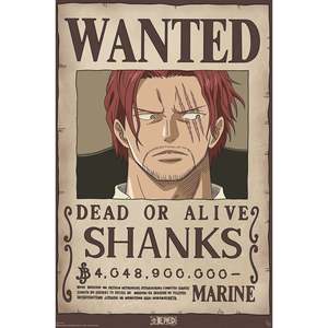 Affiche d'anime One Piece Wanted Shanks, œuvre d'art accrocheuse - Product Image 1