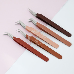 New Arrival Fiber Tip Eyelash Extension Tweezer Angular Boot Volume Curved Classic Isolation Tool for Lash Extension Experts - Product Image 1