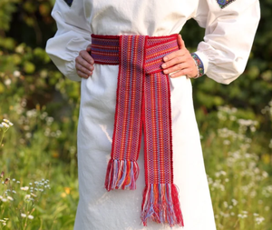 Cinturón Tejido Ucraniano, Cinturón Étnico Folclórico Tejido a Mano para Mujer, Cinturón Bordado Tradicional Bohemio - Product Image 4