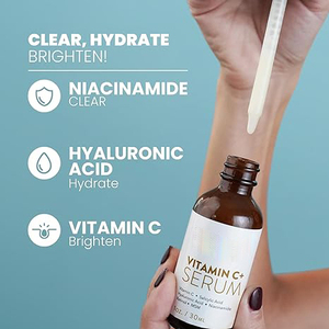 Serum dưỡng da mặt Vitamin C với Hyaluronic Acid, serum chống lão hóa, giảm vết thâm, mụn & nếp nhăn, serum làm sáng da Retinol - Product Image 3