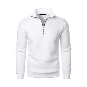 Sweat-shirt 100% coton le plus demandé automne hiver pull à demi fermeture éclair avec design doublé personnalisé sérigraphié à bas prix - Product Image 3