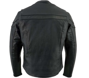 Venta al por mayor chaquetas de moto de carreras para hombre cárdigan de cremallera de alta calidad cuello alto transpirable impermeable Delgado de talla grande de cuero - Product Image 1