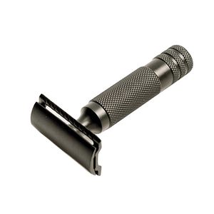 <b>Black</b> Matte Heavy Duty Short Handle Wet Shaving Safety Razors Custom logo Changeable Blade Stainless Steel Double <b>Edge</b> Razor - Product Image 3