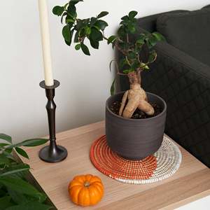 แผ่นรองฟางเส้นใยปาล์มสำหรับโต๊ะอาหารแผ่นรองจานหญ้าทะเลสีส้มสำหรับตกแต่งมื้อค่ำ - Product Image 6