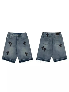 Nouveauté, shorts en jean pour hommes OEM, été, avec un design unique de cœur chromé, style streetwear - Product Image 3