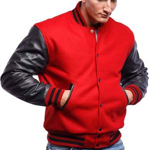 แจ็คเก็ตเบสบอล,บอมเบอร์หนังแจ็คเก็ตฤดูหนาวผ้าฟลีซ - Product Image 3