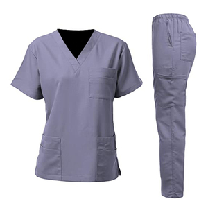 Uniforme Médico de Hospital para Enfermera, Uniformes de Mujer con Tela Elástica, Cuello alto, manga corta, conjuntos de uniformes médicos - Product Image 2