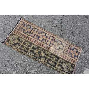 Alfombra de 1.5x3.1 pies, Alfombra Turca Vintage, Alfombra con Puntos Azules - Product Image 4