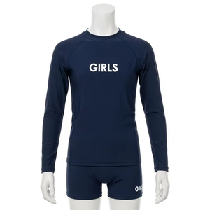 Girls Polyester Nylon Rash Guard with Silk Screen Printing Soft Stretch Fabric <b>UV</b> <b>Protection</b> <b>Swimwear</b> Sports Water Clothing - Product Image 1