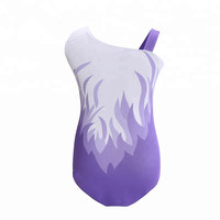 Vente flash : Justaucorps de gymnastique sans manches pour filles, haute qualité, motif flamme, impression par sublimation, service OEM, vente en gros, personnalisable