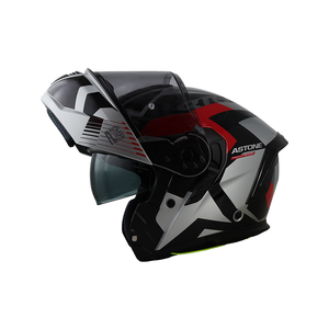 Nuevo Casco Abatible ASTONE RT6 ABS en Negro Plateado Brillante para Motociclistas - Product Image 3