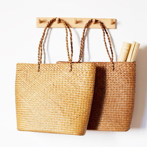 Vente chaude meilleur prix sacs de mode pour femmes tailles personnalisables sacs fourre-tout en jonc de mer de couleur naturelle pour dames et filles - Product Image 1