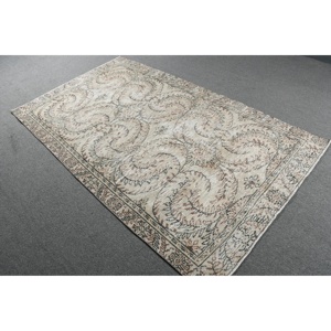 Turkish Rug, 4.5x7.2 ft Vintage Rug, <b>Brown</b> Persian <b>Wool</b> Rug - Product Image 2
