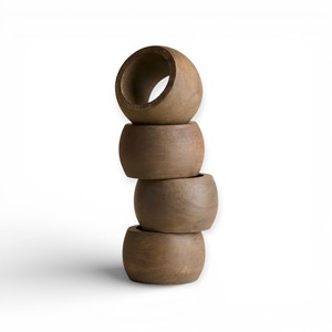 Anillos de Servilleta Hechos a Mano de Madera de Mango con Diseño de Hoja Tallada Incrustada para Decoración de Mesa Rústica de Casa de Campo, Únicos - Product Image 6