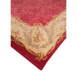 Alfombra Grande de Lana Anudada a Mano Aalam, Diseño Floral y Abstracto en Rojo y Naranja, para Entrada, Pasillo, Rectangular 9x12-Paem-335 - Product Image 2