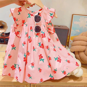 Robes pour filles, vêtements en coton pour enfants, vêtements d'été pour enfants, tenue de princesse pour filles, tenue de fête, motif floral - Product Image 4