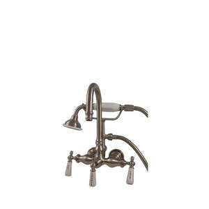 Robinet de baignoire vintage en bronze à double fonction avec douchette intégrée et bec classique orné pour une décoration de salle de bain luxueuse - Product Image 1