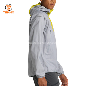 Nuevo cortavientos reflectante para hombre, largo, impermeable, para exteriores, senderismo, deportes, lluvia, chaqueta para correr, soporte, logotipo personalizado, revestimiento empacable - Product Image 3