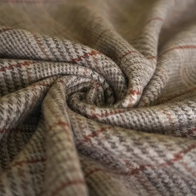Keanggunan klasik warisan wol tradisional kain wol tenun tangan bertekstur kain wol untuk Jaket dari penjual India