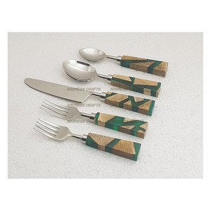 Trendy Designer Stainless Steel Flatware <b>Set</b> with Colorful Resin <b>Marble</b> Handles & Elegant Dining Utensils Premium Cutlery <b>Set</b> - Product Image 6
