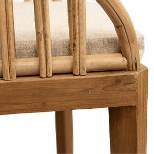 Tabouret de bar Amara noir en bois de teck avec corde tissée finition naturelle pour les restaurants à l'intérieur et à l'extérieur - Product Image 6