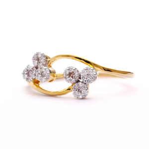 Unique Double Floral Cluster <b>Statement</b> <b>Ring</b> in Gold for Romantic Bridal Engagement Jewelry Gift - Product Image 6