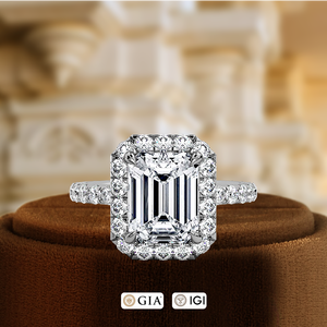 แหวนหมั้นเพชรเพาะเลี้ยง 1 กะรัต, แหวนทองคำแท้ 14k ประดับเพชรเต็มวง, แหวนแต่งงานแบบวงแหวนเพชรเต็มวงพร้อมวงแหวนซ่อน - Product Image 2