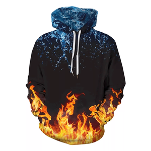 Sweat à capuche unisexe imprimé galaxie 3D hiver décontracté avec grande poche respirant coupe-vent en polyester/coton - Product Image 1