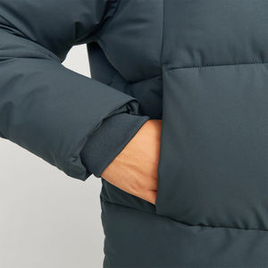 Veste longue matelassée d'hiver, chaude et épaisse, col montant, logo sur le devant, coupe-vent, isolée, streetwear, parka pour homme et femme - Product Image 3