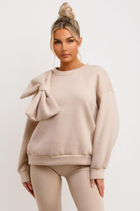 Sudadera con Capucha para Mujer, Diseño Nuevo, Cuello Beige Personalizado, Lazo, Mangas Largas, Invierno, Logotipo Frontal, Impermeable, Transpirable, para Entrenamiento - Product Image 5