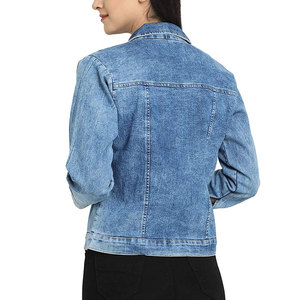 Turn Down Collar Custom Color Size <b>Women</b> Jeans <b>Jacket</b> Plus Size Breathable <b>Lightweight</b> Jeans <b>Jacket</b> In Outdoor Use - Product Image 2