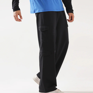 Pantalon baggy taille droite personnalisé de la meilleure qualité pour hommes, vêtements d'extérieur décontractés à taille moyenne, léger et respirant, en polaire/coton - Product Image 2