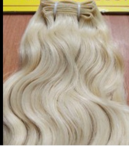 ITALIAN STRAIGHT NATURAL VIRGEN REMY INDIAN HUMAN TEMPLE HAIR 613 COLOR RUBIO MÁQUINA DOBLE TRAMADA CUTÍCULAS EXTENSIÓN ALINEADA - Product Image 5