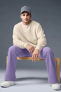 Custom Printed Men <b>Flare</b> Fleece <b>Sweatpants</b> Logo Windproof Eco-Friendly OEM Service-High Street Style Heavyweight Drawstring - Product Image 4