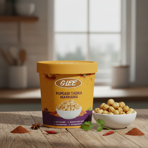 GLEE Makhana (Nueces de Zorro) Tostadas con Sabor Picante Punjabi Tadka - Sin Gluten, Alto Contenido Proteico, 30g, Caja de Papel Ecológica - Product Image 4