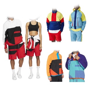 Conjuntos cortos cortavientos para hombre con logotipo personalizado, chándales de nailon y poliéster, nuevos conjuntos cortos cortavientos, chándales de nailon y poliéster - Product Image 2