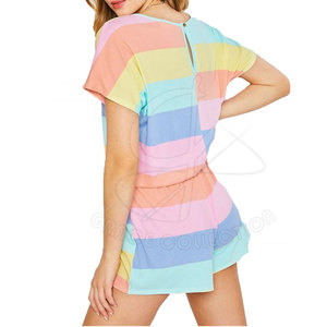 100% Cotton Short Sleeve T-Shirt Shorts Women's Sets Multi-Color Customizable Your Own Brand Logo for <b>Summer</b> Hole <b>Decoration</b> - Product Image 3