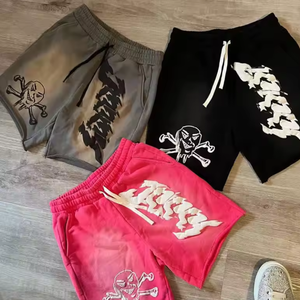 Short de plage d'été à séchage rapide avec logo personnalisé et imprimé, taille haute avec fermeture à cordon de serrage anti-rides, attache élastique lavée 100% coton - Product Image 6