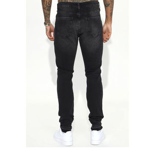 Pantalones Vaqueros de Mezclilla de Alta Calidad para Hombre, Estilo Retro, Lavado, Silueta Recta, Hechos en Pakistán - Product Image 4