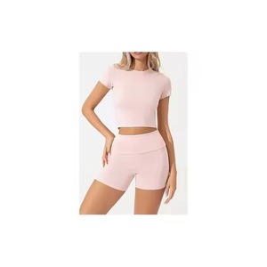 <b>Women's</b> Active Sports Suit With <b>Leggings</b> Yoga Set High Quality Female Gym Sportswear <b>Women</b> With Solid Color <b>Women</b> Workout Sets - Product Image 2