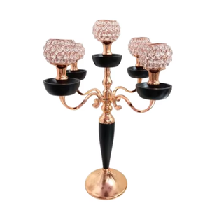 Bougeoirs en métal doré à 9 bras Candélabres pour centres de table de mariage Décoration Chandeliers Bougeoirs pour mariage - Product Image 5