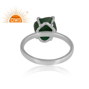 Dernière création : bague empilable en argent sterling 925 avec émeraude naturelle pour femme, cadeau pour elle, fabricant de bijoux indiens - Product Image 4