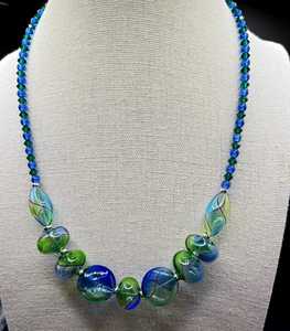 สร้อยคอลูกปัดธรรมชาติ sodalite, สร้อยคอลูกปัดกลมเรียบขนาด8มม. ทำด้วยมือคริสตัลสร้อยคอลูกปัดเครื่องประดับ - Product Image 4