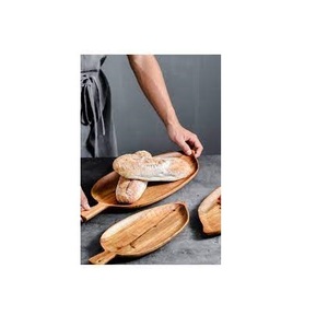 Plateau en bois pour fruits secs et brillant poli et dîner et restaurant Plateau en bois en forme de feuille Decora - Product Image 3