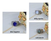 2025 haute qualité 925 en argent Sterling pierre précieuse naturelle forme ovale Boho bague concepteur à la main pierres précieuses concepteur bijoux fins
