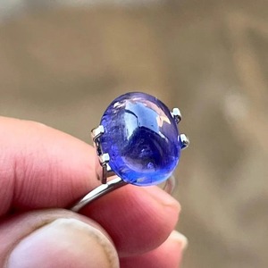 Anillo de Compromiso/Boda de Plata de Ley 925 de Estilo Clásico para Hombre Mehrajudin Gems, con Cabujón de Tanzanita Natural, Gema Fina, Regalo - Product Image 5