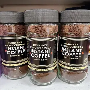 Trader Joe's 100% 哥伦比亚速溶咖啡光滑大胆/轻烤100% 阿拉比卡咖啡高级品牌3.5盎司待售