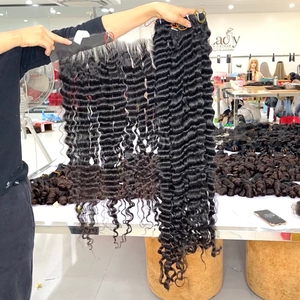 ชุดมัดผมสีดำแบบลอนพร้อมผมม้าและช่อเพื่อทำวิกผม2025 - Product Image 4