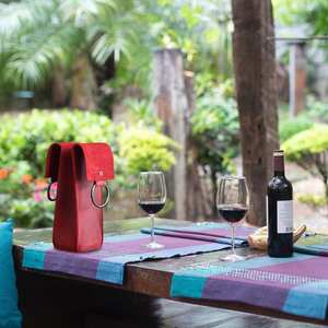 Modern Genuine Leather Waterproof Wine Holder Travel <b>Bottle</b> Case Durable Premium Packaging Corporate Gifting Promotional - Product Image 4